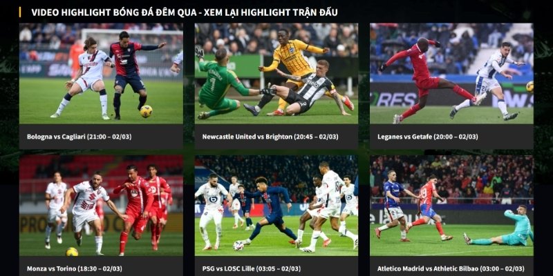 Theo dõi Highlight kịch tính của các trận đấu